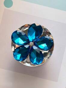 Adjustable Flower Series Push-Pull 1pc Rhinestone Flower Acrylic Resin Phone Holder, Foldable Portable Air Cushion Phone Stand Mother's Day Gift - Multicolor - View 12