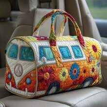 Bolso de Viaje Acolchado de Algodón con Diseño 3D de la Serie Autobús, Bolso de Yoga Estampado a la Moda para Mujer - 9 estilos - Ver 5