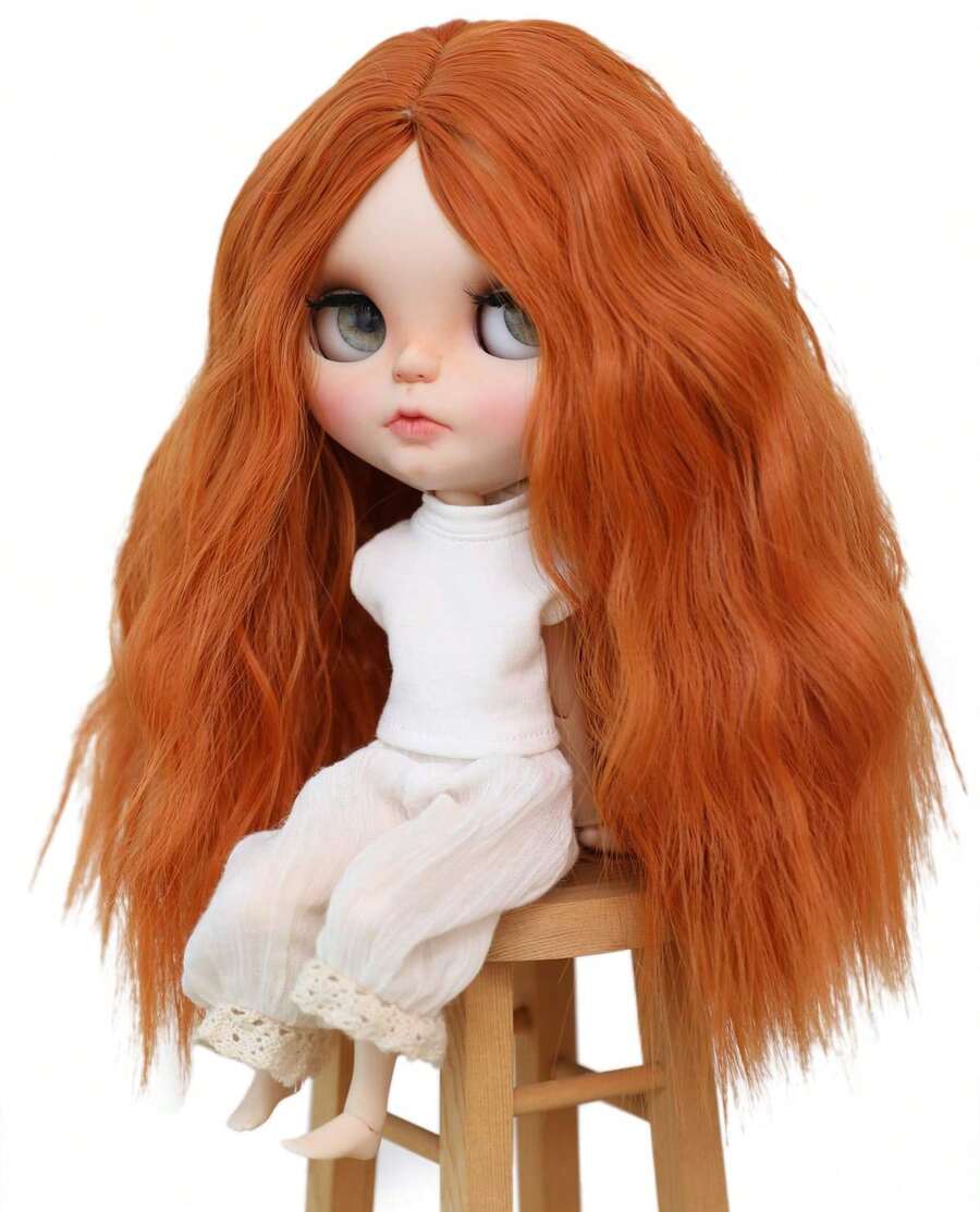 Peluca de muñeca de cabello largo para cabeza de 24-27cm, 9-10 pulgadas, negro - Zanahoria - Ver 1