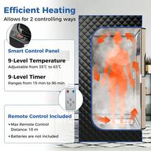 GOFLAME Single Person Steam Sauna Full Body Sauna Tent With Remote Control Foot Massager And Foldable Chair - UK Plug(220-240V) - View 4