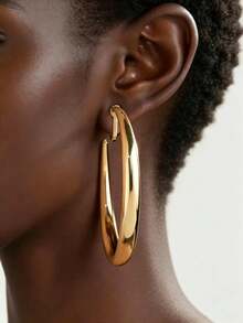 1 Pair C-Shaped Non-Pierced Ear Clips For Women - Yellow Gold - View 1