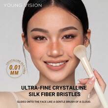 YOUNG VISION 1 cọ má hồng cán gỗ đầu tròn, lông mềm dày, không gây kích ứng, mềm mịn, không làm rơi vụn phấn, dụng cụ trang điểm thiết yếu, đa năng và tối giản. - Nhiều màu - Xem 1