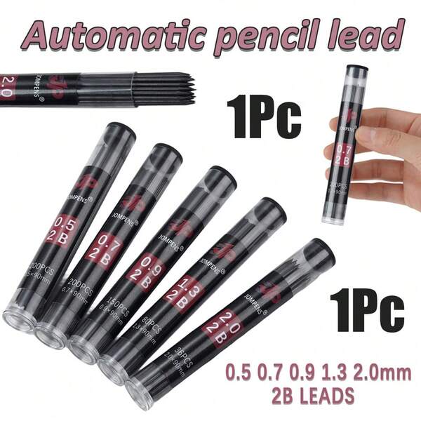 0.5/0.7/0.9/1.3/2.0mm Graphite Pencil Lead 2B High-Capacity Automatic Pencil Refill Erasable Smooth Writing Drawing Stationery For Writing At School Replacement Refill (1 Box Of Lead Core). Precision Writing Tool