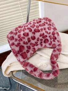 Bolso de hombro con estampado de leopardo y textura suave (la ubicación del estampado es aleatoria) - Rosa - View 7