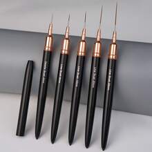 5pcs Black Metal Rod Nail Art Liner Brushes - Black - View 7