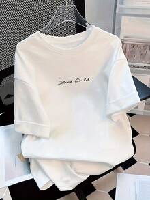 Women's Short Sleeve Summer T-Shirt, Stylish Slim Fit Cartoon Print T-Shirt, Pure Cotton Short Sleeve Basic T-Shirt. #3333 Women's Going Out Blouses - 白色 - 查看 3