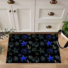 1 pieza Alfombra de gel de sílice con estampado de criaturas marinas, alfombra rectangular lavable para sala de estar, dormitorio, pasillo, baño, lavandería - Alfombra de poliéster, adecuada para decoración del hogar interior y exterior - Multicolor - Ver 7