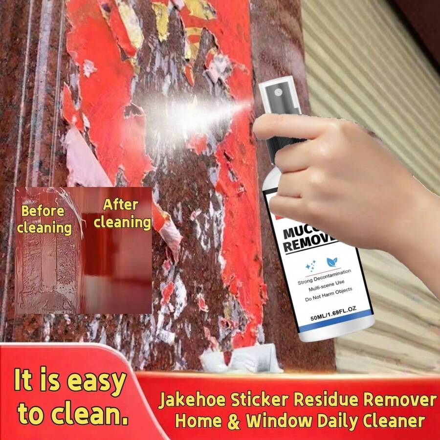 jakehoe Jack Hodo 多用途粘合剂去除剂，适用于家居和汽车玻璃、贴纸、胶水残留物，可去除一般表面粘性污垢，日常清洁液