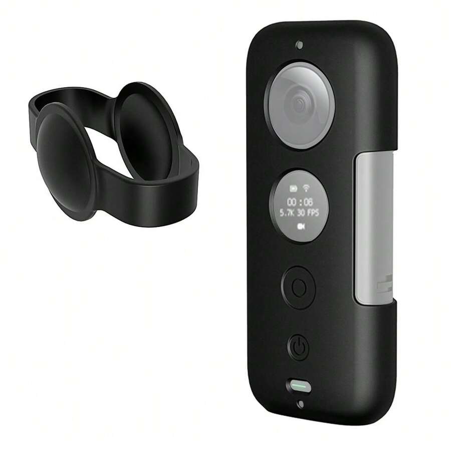 Funda Protectora de Silicona PULUZ One X con Protector de Lente (Color: Negro) - Ver 1