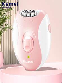Kemei KM-189B 热销女士电动脱毛器，适用于腋下、腿部、比基尼区域等部位，USB充电式无线脱毛器，1件装 - 粉色 - 查看 3