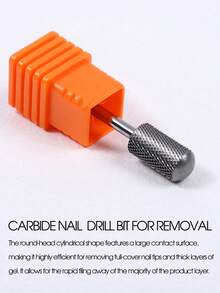Round Top Barrel Tungsten Carbide Nail Drill Bit 1pc 3/32" Shank Manicure Tool For Acrylic/Gel Nail Removal Nail Surface Grinding & Shaping Nail Tools Salon And Home Use - Multicolor - View 3