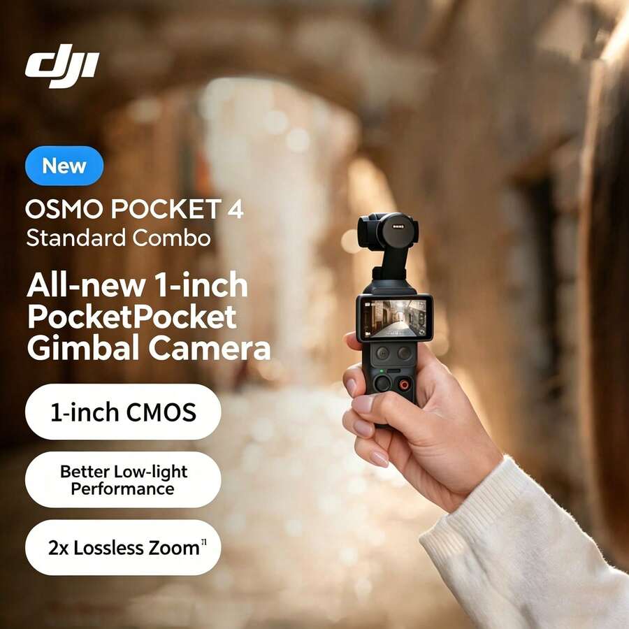 dji Pocket 4 手持運動數位攝影機 口袋雲台相機 6400萬像素 超長續航 自帶美顏 旅遊自拍神器 便攜收納(全新僅激活) - 查看 1