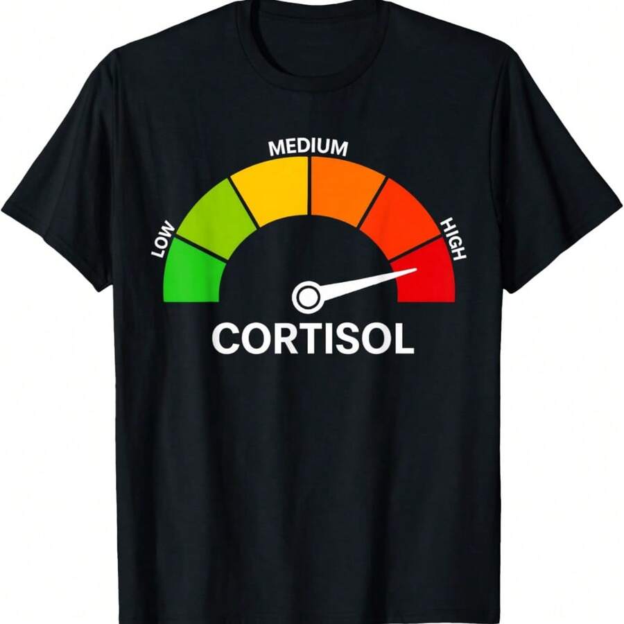 High Cortisol Levels Meme Funny T-Shirt - Black - View 1