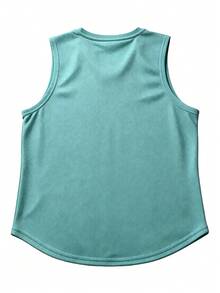 1pc Men's Summer Solid Color Basic Fitness Training Sleeveless Tank Top Sports - Mint Blue - View 4