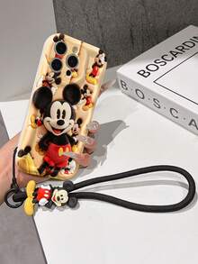 This Disney Mickey Mouse Lanyard Phone Case Is Fully Covered In TPU Material. It's Shockproof, Lightweight, And Compatible With IPhone17/16/11/13/15/15 Plus/15 Pro/15 Pro Max/12/14 Pro Max/11 Pro Max/12 Pro/12 Pro Max/13. This Phone Case Makes A Popular Birthday Gift Or Business Gift; It's Durable, Stain- And Fingerprint Resistant, And Suitable For Both Men And Women. The Set Also Includes A Mickey Mouse Phone Case And A Mickey Mouse Plush Bracelet. It's A Perfect Gift For Friends And Family. This Stylish Phone Case Is Fun, Lightweight, And Durable. IPhone17 Pro Max Phone Case, Minnie Mouse Phone Case. - trắng - Xem 4