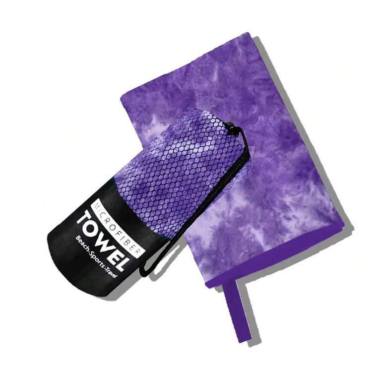 Toalla Tie Dye de Múltiples Tamaños, Toalla de Playa de Microfibra de Secado Rápido para Gimnasio, Yoga, Viajes, Campamento, Absorbe el Sudor - Azul cielo - Añade 8