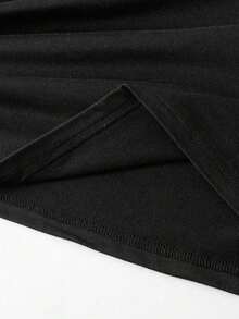 1pscEMERY ROSE Parte superior de verano para mujer de talla grande con cuello de tripulación, manga corta, estampado gráfico de pájaros, flores y flores en estilo bohemio y popular100%cotton100% Cotton - Negro - Ver 4