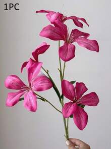 3pcs/6pcs Artificial Flowers, Fake Plants, Flame Orchid, Faux Flowers, Wedding & Hotel Decor, Home Backdrop Floral Arrangement, Vase Filler, Yard & Garden Decor, Plastic Flowers, Living Room & Dining Table Decoration, Vase Filler, Holiday Gift - Multicolor - View 13