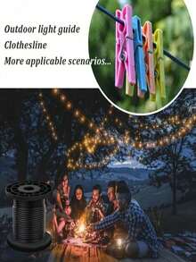 Outdoor Plastic Coated Steel Wire Rope, Suitable For Clothesline, Cat Leash, Tent Rope, Sunshade Net Rope - Black - View 4