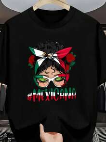 Mujer002|Camiseta de mujer|Enviado desde México|Transpirable de alta calidad|Camisetas|Camisetas holgadas|Camisetas deportivas para actividades diarias|Camisetas deportivas|Camisetas cómodas y transpirables|Camisetas deportivas casuales de cuello redondoC - Negro - Ver 10