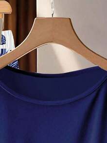 Conjunto de 2 piezas de blusa con lazo y pantalones rectos para mujer, informal - Multicolor 18 - Ver 6