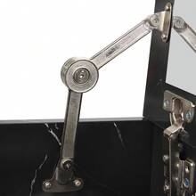 Vanity Dressing Table With Flip Mirror Stool Multifunctional Bedroom Desk - Black Marble Dressing Table - View 5
