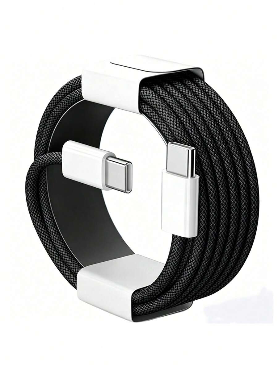 Cáp sạc USB-C sang Type-C bện nylon dài 3,3/6,6/10ft, sạc nhanh 60W~18W, tương thích với iPhone 17/16/15/Pro/Pro Max, điện thoại Android, thích hợp sử dụng trong nhà/ngoài trời/du lịch và trên ô tô. - màu đen - Xem 1