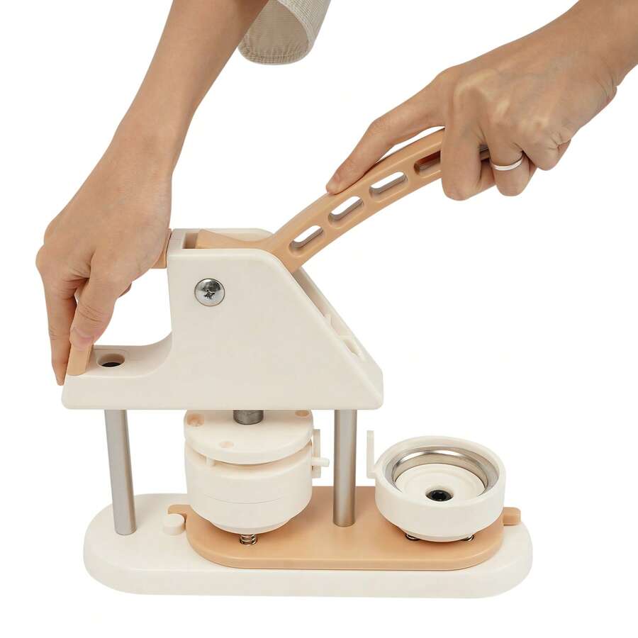 WUPYI DIY Badge Button Maker Machine Ergonomic Curved Handle Enlarged Non-Slip Base Simple Operation Portable Lightweight Button Making Supplies Kit For DIY Button Badges - A - Ver 1
