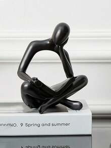 Abstract Reading Thinking Pose Figurine, Elegant Home Decor For Study, Office Desk, Also Great Gift For Christmas, Halloween, Back To School - 1 - View 4
