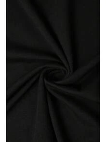 Camiseta Gráfica de Calidad Premium con Estampado de Letras, Cuello Redondo, Manga Corta, Estilo Casual, Primavera Verano, Moda Casual para Mujer, Camisetas Vintage - Negro - Ver 6