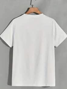 Camiseta de algodón puro de 180 g/m² con estampado de cara sonriente para mujer. Una opción de regalo divertida y original. Camiseta casual y linda, adecuada para salidas familiares y actividades de team building en la empresa. Camiseta ligera y cómoda. - Blanco - Ver 2