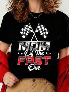Women's T-shirt Vintage Camiseta de la familia de la mamá del rápido, primer cumpleaños, coche de carreras, camisetas gráficas, tops cortos para mujeres, atuendos de verano para mujeres, tops de veranoFashion  Gothic style - Negro - Ver 7