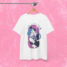 Camiseta Jinx Arcane LOL Cute T Shirts Gaming Streetwear Graphic TShirt Regalos para chicas gamers Camiseta elegante j1panese 220G de algodón puro de manga corta para hombres y mujeres, tejido grueso, resistente a las arrugas y que no se deforma fácilmente. Estilo sencillo y versátil, ligero y transpirable, perfecto para ir al trabajo, viajar, acampar, ir de compras y el tiempo libre diario. - Blanco - Ver 1