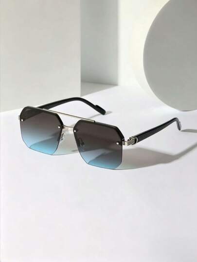 1 Pair Men's Retro Stylish Fashion Glasses, Suitable For Street Photography, Travel Essential, Party Choice, Daily Outfit, Fishing, Camping
