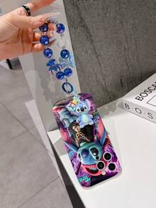 Disney Lilo & Stitch Phone Case With Stitch Charm And Stitch Lanyard - Cute Stitch Protective Case With Hip-Hop Outfit And Graffiti Background Design, Equipped With Delicate Stitch Decorative Lanyard And Beaded Bracelet For Easy Carrying, Compatible With IPhone 17, 16, 15, 14, 13, 12, 11 Pro Series, Ideal For Birthdays, Holidays, Anniversaries, Graduation Gifts, Or Any Special Occasion To Surprise Family, Friends, Classmates, And Loved Ones. - 白色 - 查看 5