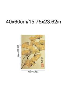 1 pieza Impresión de arte de hoja de loto Japandi, decoración Zen, arte botánico vintage de ginkgo, regalo de festival, adecuado para dormitorio, sala de estar, cocina, artes de pared, decoración de pared, decoración del hogar, decoración de la habitación, arte de pared en lienzo, pósteres, arte de pared con marco, marco opcional - 1 unidad - Ver 17