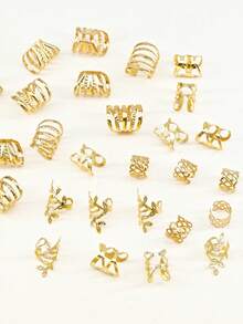 40pcs Gold Braided Hair Accessories, Multiple Styles Adjustable Hair Rings For Braids And Dreadlocks, Women And Girls - Gold - View 5