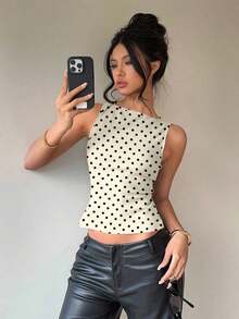 2 piezas Camisa sin espalda con lazo y cuello redondo sin mangas para mujer, Top estilo Y2K, adecuado para ir al trabajo, salidas, vacaciones, Paquete de 2 tops sin mangas para mujer, Top sin mangas para mujer, Conjunto de 2 piezas para mujer, Blus - Blanco 6 - Ver 3