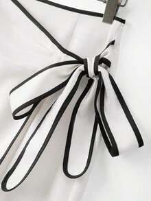 Falda envolvente casual para mujer - Blanco - Ver 7