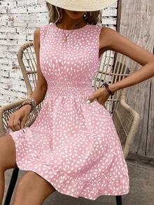 Vestido casual - Vestido casual moderno - Vestido casual de vacaciones - Vestido pastoril para mujer - Vestidos de verano para mujer - Ropa de mujer - Vestidos talla grande vendidos - Atuendos de verano para mujer - Rosa 2 - Ver 3