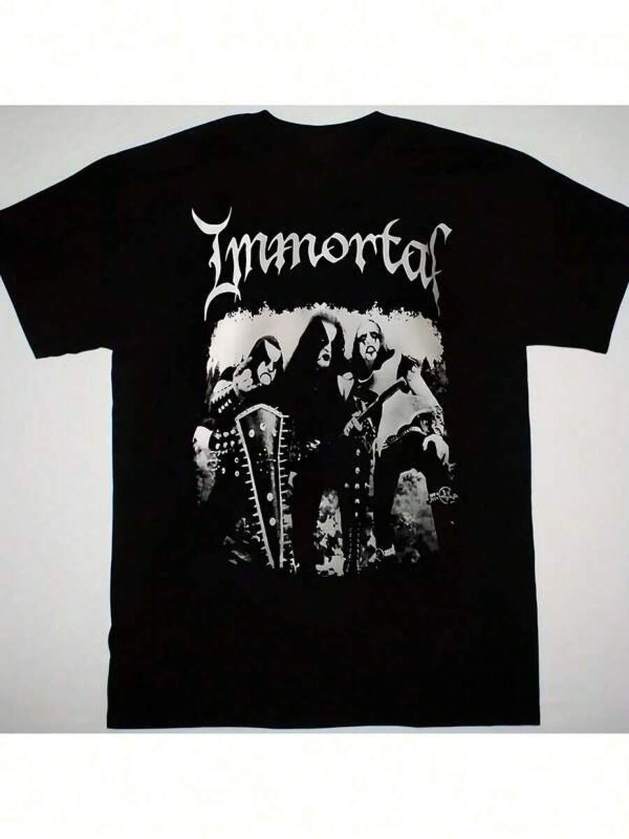 Eternal Life Band-T-Shirt, Unisex, Baumwolle, Retro-Stil, Rundhalsausschnitt, Kurzarm, bequem, atmungsaktiv, für verschiedene Jahreszeiten geeignet, perfektes Geschenk für Fans und Freunde, Streetwear-Outfit für Ostern - Schwarz - Übersicht 1