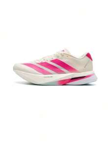 Adidas Giày chạy bộ chuyên nghiệp có đệm ADIZERO BOSTON 13 dành cho nam và nữ để tập luyện - Trắng/Hồng - Xem 1