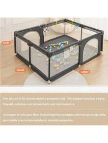 Portable Baby Playpen, Foldable Playpen For Children, Various Colors Available - Dark Grey - View 4