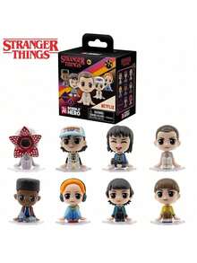 1PC Netflix Officially Licensed Stranger Things Bobble Hero Blind Box -Driven Mystery Box Eleven Mike Dustin Will Lucas Max Characters Random One Figure Model Statue Desktop Decorative Ornament Birthday Party Surprise Gift - Multicolor - View 1