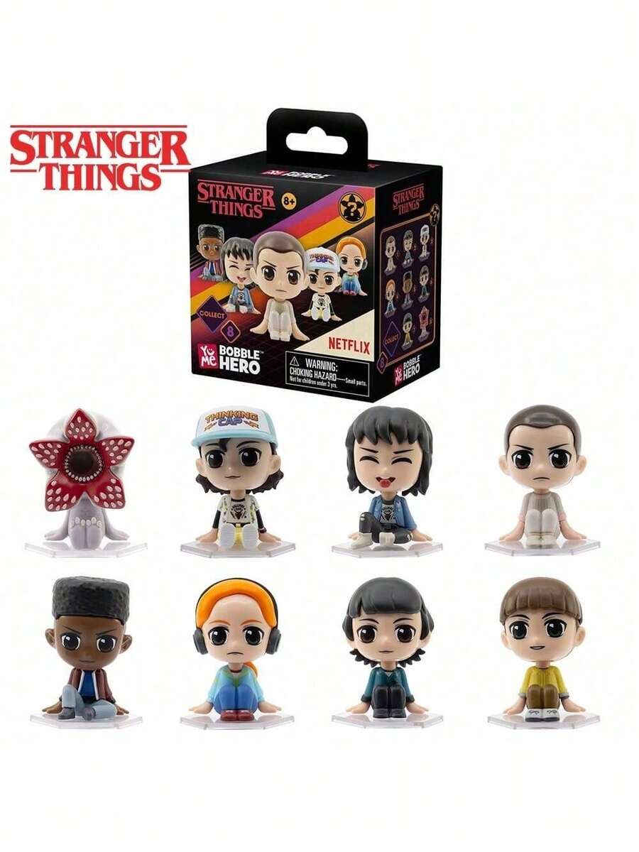 1PC Netflix Officially Licensed Stranger Things Bobble Hero Blind Box -Driven Mystery Box Eleven Mike Dustin Will Lucas Max Characters Random One Figure Model Statue Desktop Decorative Ornament Birthday Party Surprise Gift - Multicolor - View 1