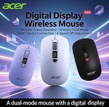 Acer OMR060 无线鼠标升级版，蓝牙静音双模，可充电超薄便携，商务办公家用平板电脑、笔记本电脑、台式电脑、手机通用，带电量显示，无线蓝牙3模式 - 查看 1