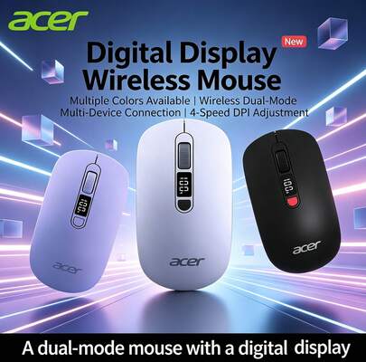 Acer OMR060 Ratón inalámbrico, versión mejorada, Bluetooth de modo dual silencioso, recargable, delgado y portátil, para uso empresarial, oficina, hogar, tableta, computadora portátil, computadora de escritorio, teléfono móvil universal, con indicador de nivel de batería, Bluetooth inalámbrico de 3 modos