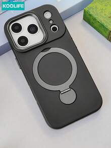 Koolife 1件 360°旋轉磁吸手機殼，PC+TPU磨砂防摔保護殼附支架，適用於 18 Pro/18 Pro Max/17/17 Pro/17 Pro Max/17 Air/16/15/14/13 - 黑色 - 查看 4
