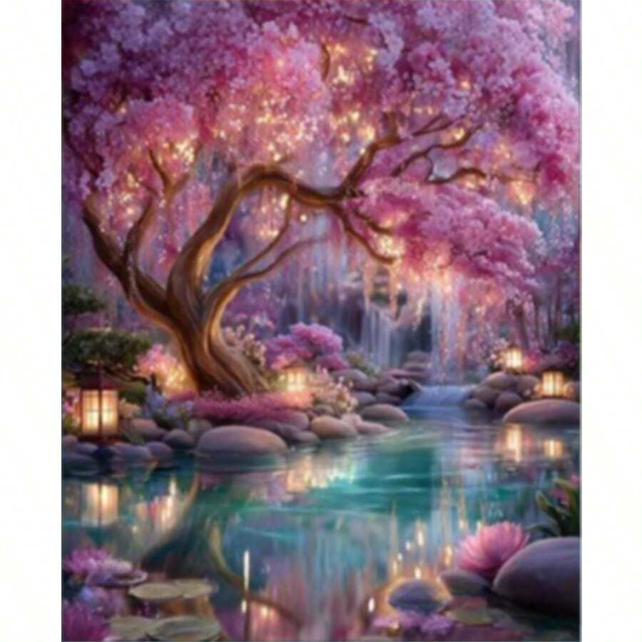 1件装DIY钻石画套装 - 精美风景图案DIY钻石画套装,圆形钻石,马赛克艺术工艺品,适合初学者,家居墙面装饰,独特礼物,不含画框 - 無框 - 查看 1