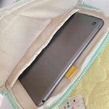 1件純色愛心造型筆電/平板電腦 11"/14"保護套，加厚內襯，適用 iPad/平板電腦，電腦收納袋，薄款春夏外殼，清新配色，愛心絎縫圖案，日常必備，學校/辦公用品，生日/節日禮物 - 彩色 - 查看 7